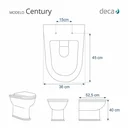 Ver imagem 2 de Tampa de Vaso Sanitário com Amortecedor Century Branco para bacia Deca