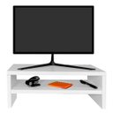 Ver imagem 1 de Suporte para Monitor Madeira 40cm Duplo Notebook Pc Gamer Tv Iara Branco