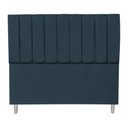 Ver imagem 4 de Kit Cabeceira e Calçadeira Baú Casal 1,40m Londres Suede Azul Marinho Dal Poz Estofados