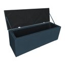 Ver imagem 6 de Kit Cabeceira e Calçadeira Baú Casal 1,40m Londres Suede Azul Marinho Dal Poz Estofados