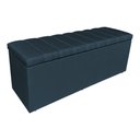 Ver imagem 5 de Kit Cabeceira e Calçadeira Baú Casal 1,40m Londres Suede Azul Marinho Dal Poz Estofados