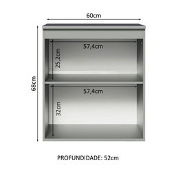 Balcão 60 Cm 1 Porta Suspenso Cinza Nice Madesa Cinza - 6 Balcão 60 Cm 1 Porta Suspenso Cinza Nice Madesa Cinza - 6