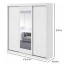 Ver imagem 3 de Guarda-Roupa Casal 3 Portas de Correr com Espelho Aquárius - Lopas - Branco