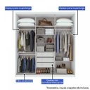 Ver imagem 5 de Guarda-Roupa Casal 3 Portas de Correr com Espelho Aquárius - Lopas - Branco