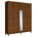 Ver imagem 3 de Guarda-Roupa Casal 1 Espelho 10 Portas 4 Gavetas Retrô Mônaco Evidence Espresso Móveis