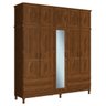 Guarda-Roupa Casal 1 Espelho 10 Portas 4 Gavetas Retrô Mônaco Evidence Espresso Móveis - 3