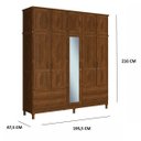 Ver imagem 4 de Guarda-Roupa Casal 1 Espelho 10 Portas 4 Gavetas Retrô Mônaco Evidence Espresso Móveis