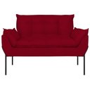 Ver imagem 5 de Poltrona Sofá Luxo Base Metal Preto Recepção Escritório Cor:vermelho