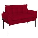 Ver imagem 4 de Poltrona Sofá Luxo Base Metal Preto Recepção Escritório Cor:vermelho