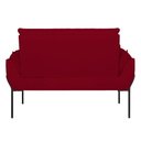 Ver imagem 2 de Poltrona Sofá Luxo Base Metal Preto Recepção Escritório Cor:vermelho