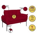 Ver imagem 6 de Poltrona Sofá Luxo Base Metal Preto Recepção Escritório Cor:vermelho