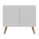 Ver imagem 5 de Mesa de Cabeceira Retrô 2 Portas Multimóveis Mp4133 Branca/natural