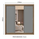 Ver mais imagens de Guarda-roupa Casal 3 Portas de Correr com Espelho 4 Gavetas Rustic/cinza Sublime Plus Madesa Rustic/