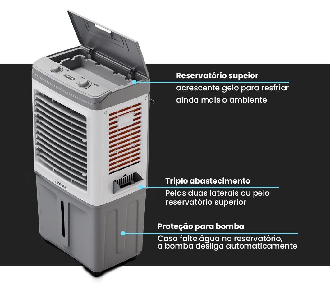 Climatizador Evaporativo Residencial 60 Litros Ventisol CLIN60 PRO 220V - 10