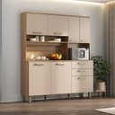 Ver imagem 2 de Cozinha Compacta 7 Portas 2 Gavetas Armário com Nicho para Micro-Ondas - Luciane 353:Cinammon