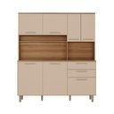 Ver imagem 1 de Cozinha Compacta 7 Portas 2 Gavetas Armário com Nicho para Micro-Ondas - Luciane 353:Cinammon