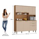 Ver imagem 3 de Cozinha Compacta 7 Portas 2 Gavetas Armário com Nicho para Micro-Ondas - Luciane 353:Cinammon