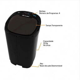 Tanquinho Lavar Roupa Mueller Family Lite 10kg Smart Wave Preto-220v - 4