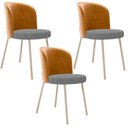 Ver imagem 1 de Kit 3 Cadeiras Sala de Jantar Estofada Gavi Arena L02 Couríssimo Whisky Pied Poule - Lyam Decor