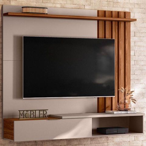 Estante Home Suspenso Vegas 1.6 Grigio Fosco/cinamomo Mel
