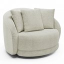 Ver imagem 7 de Poltrona Decorativa Base Giratória Galáxia com Almofadas Boucle Off White G45 - Gran Belo