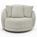 Ver imagem 2 de Poltrona Decorativa Base Giratória Galáxia com Almofadas Boucle Off White G45 - Gran Belo