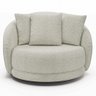 Poltrona Decorativa Base Giratória Galáxia com Almofadas Boucle Off White G45 - Gran Belo - 2