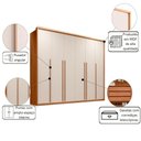Ver imagem 4 de Guarda Roupa Casal Milanus 2.7 6 Portas de Bater 6 Gavetas MDF MDP Freijó - Off White Casah