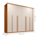 Ver imagem 2 de Guarda Roupa Casal Milanus 2.7 6 Portas de Bater 6 Gavetas MDF MDP Freijó - Off White Casah
