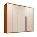 Ver imagem 3 de Guarda Roupa Casal Milanus 2.7 6 Portas de Bater 6 Gavetas MDF MDP Freijó - Off White Casah