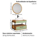 Ver imagem 3 de Gabinete Banheiro Espelheira e Cuba Branca Olympo Naturalle Pistache Bechara
