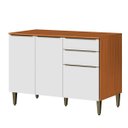 Ver imagem 1 de Balcão para Cozinha 120 Cm 100% Mdf 3 Portas 2 Gavetas Luna Cinamomo/branco