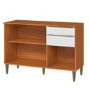 Ver imagem 2 de Balcão para Cozinha 120 Cm 100% Mdf 3 Portas 2 Gavetas Luna Cinamomo/branco