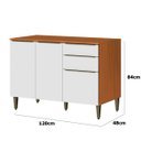 Ver imagem 3 de Balcão para Cozinha 120 Cm 100% Mdf 3 Portas 2 Gavetas Luna Cinamomo/branco