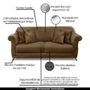 Ver imagem 3 de Sofá Decorativo 200cm 3 Lugares com 4 Almofadas Armstrong Suede Caramelo - Gran Belo