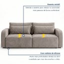 Ver imagem 3 de Sofá Cama Retrátil e Reclinável 4 Lugares Veludo Cinza 236cm Montreal