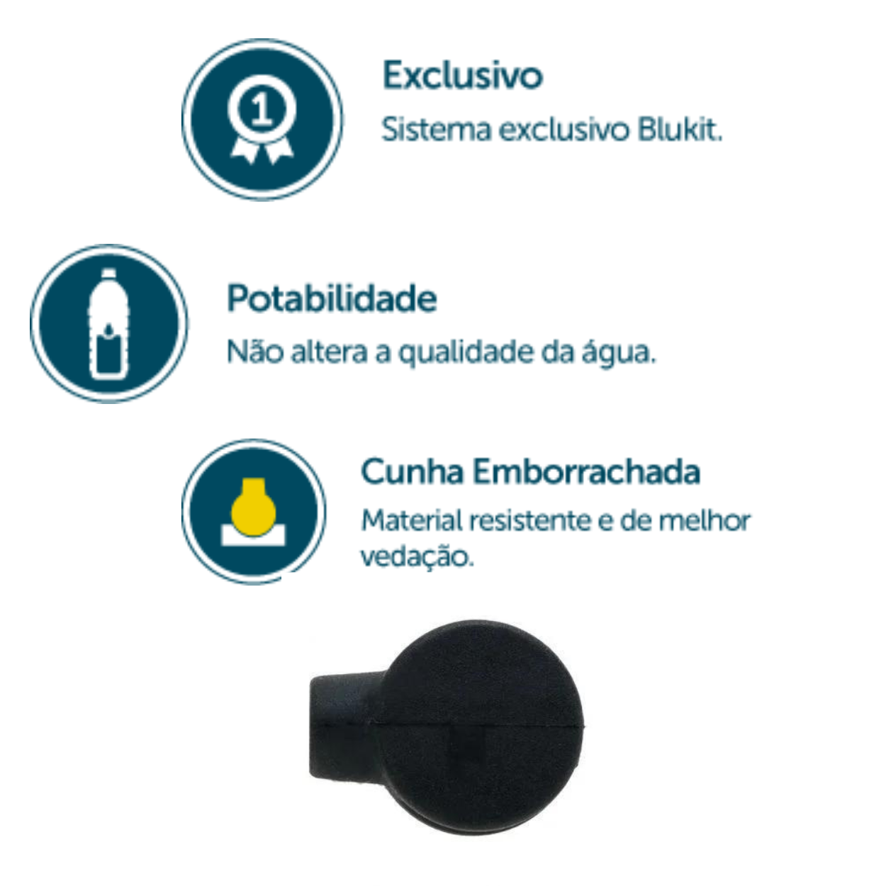 Cunha de Latão Emborrachado para Registros N.55 Blukit - 2