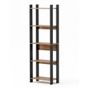 Ver imagem 3 de Estante para Livros/Home Office 63x178cm com 5 Prateleiras Mel/Preto BE23