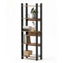Ver imagem 2 de Estante para Livros/Home Office 63x178cm com 5 Prateleiras Mel/Preto BE23