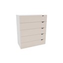 Ver imagem 1 de Cômoda Casal Porto C/ 5 Gavetas Branco/creme - Politorno