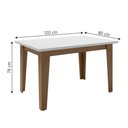 Ver imagem 3 de Conjunto de Mesa Sala de Jantar Miami com 4 Cadeiras Trieste Suede 1,20m Cedro / Off White / Areia