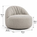 Ver imagem 3 de Poltrona Orgânica Base Fixa Estofada Design Moderno Luna Espresso Móveis