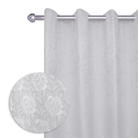 Cortina Jacquard Sala e Quarto 200x180 Admirare - Silver