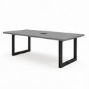 Ver imagem 3 de Mesa Reunião Industrial Escritório 2,00m x 90cm 100% MDF com Caixa de Tomadas Pés Metal F5 Office