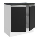 Ver imagem 6 de Balcão Armário de Cozinha 100% MDF 70 cm 2 Portas Branco/Preto Acordes Madesa