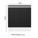 Ver imagem 3 de Balcão Armário de Cozinha 100% MDF 70 cm 2 Portas Branco/Preto Acordes Madesa