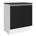 Ver imagem 1 de Balcão Armário de Cozinha 100% MDF 70 cm 2 Portas Branco/Preto Acordes Madesa