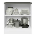 Ver imagem 4 de Balcão Armário de Cozinha 100% MDF 70 cm 2 Portas Branco/Preto Acordes Madesa