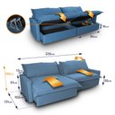 Ver imagem 4 de Sofá Cama Baú Ravello sem Caixa 2,26m Linho 3 Lugares