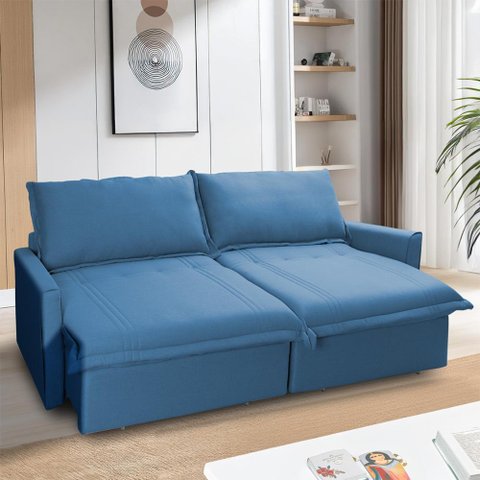 Sofá Cama Baú Ravello sem Caixa 2,26m Linho 3 Lugares